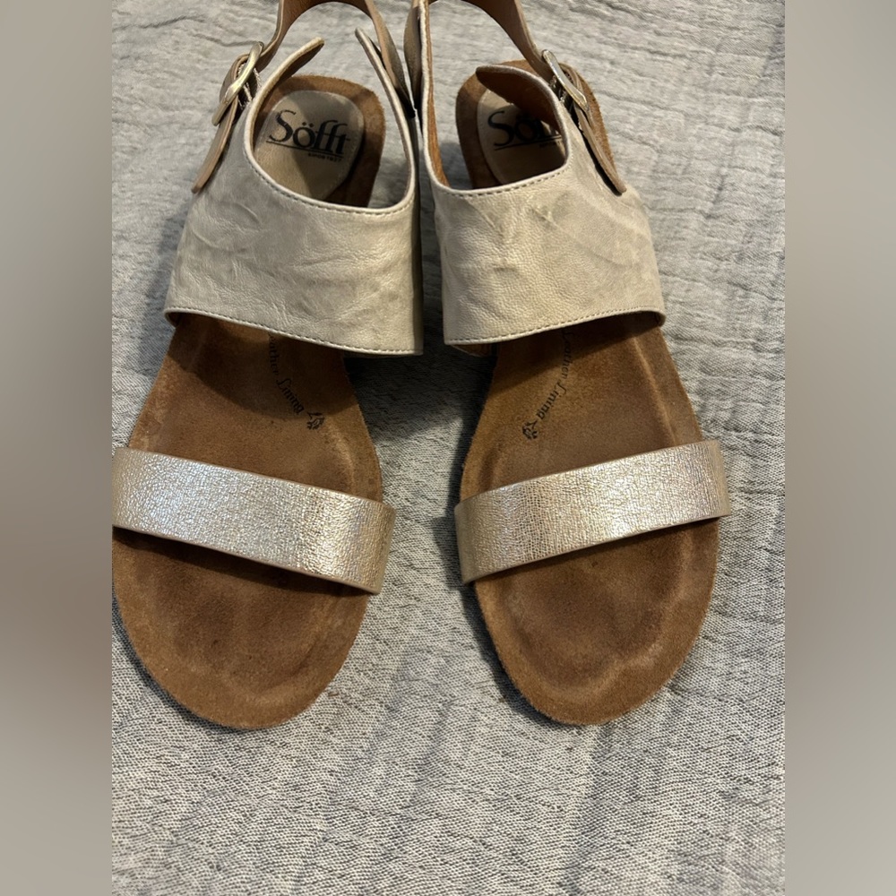 Sofft Gold and Cream Sandals